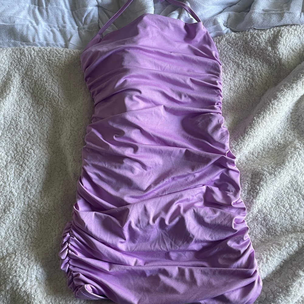 Halter neck mini dress